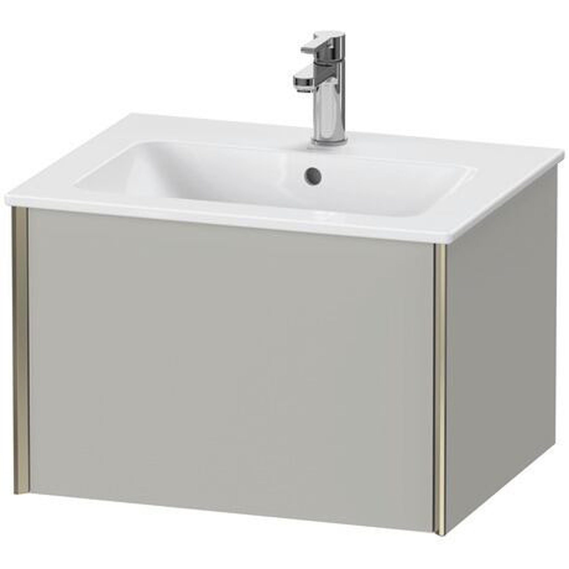 Duravit Xviu 24" x 16" x 19" One Drawer Wall-Mount Vanity Unit, Concrete Grey Matt (XV40250B107)
