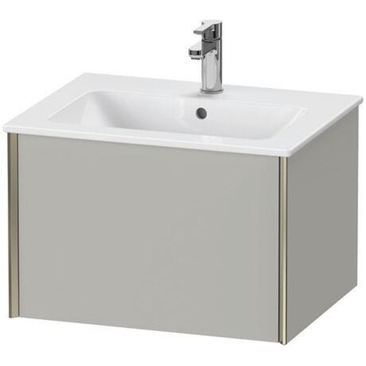 Duravit Xviu 24" x 16" x 19" One Drawer Wall-Mount Vanity Unit, Concrete Grey Matt (XV40250B107)
