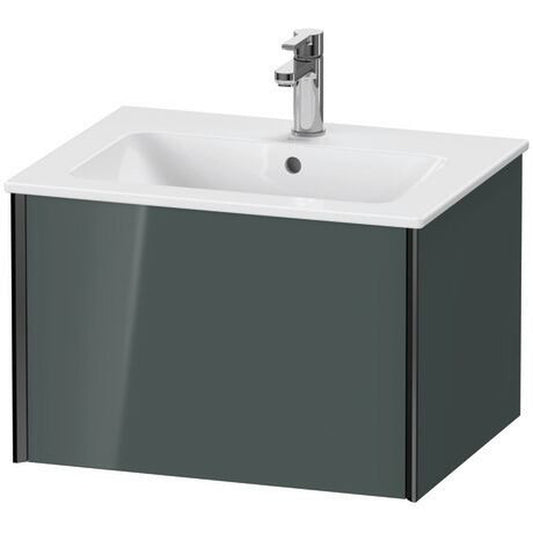 Duravit Xviu 24" x 16" x 19" One Drawer Wall-Mount Vanity Unit, Dolomiti Grey High Gloss Lacquer (XV40250B238)