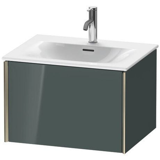 Duravit Xviu 24" x 16" x 19" One Drawer Wall-Mount Vanity Unit, Dolomiti Grey High Gloss Lacquer (XV40320B138)