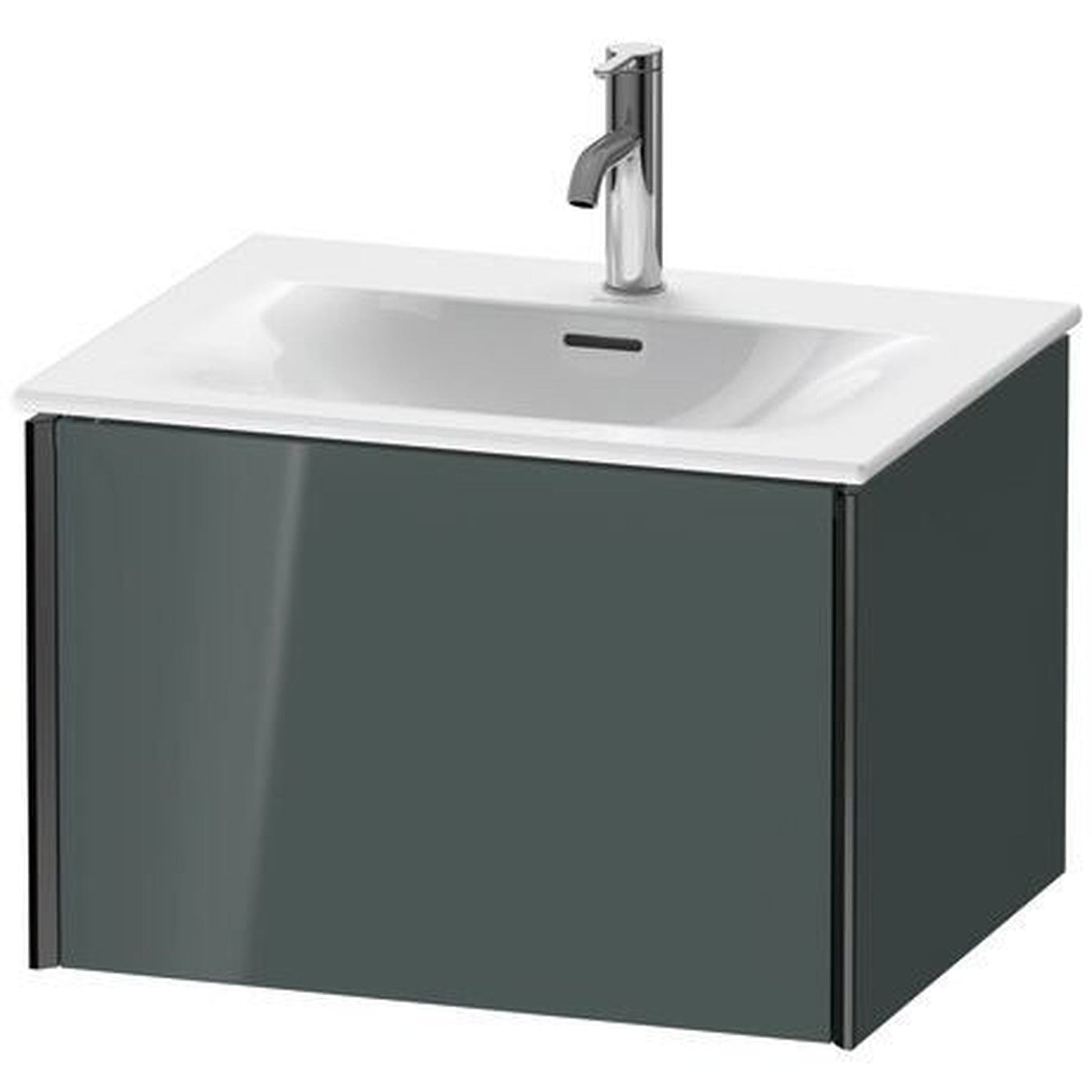 Duravit Xviu 24" x 16" x 19" One Drawer Wall-Mount Vanity Unit, Dolomiti Grey High Gloss Lacquer (XV40320B238)