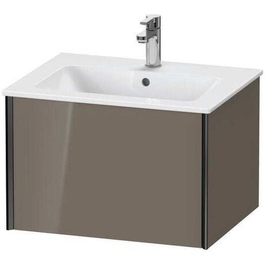 Duravit Xviu 24" x 16" x 19" One Drawer Wall-Mount Vanity Unit, Flannel Grey High Gloss Lacquer (XV40250B289)