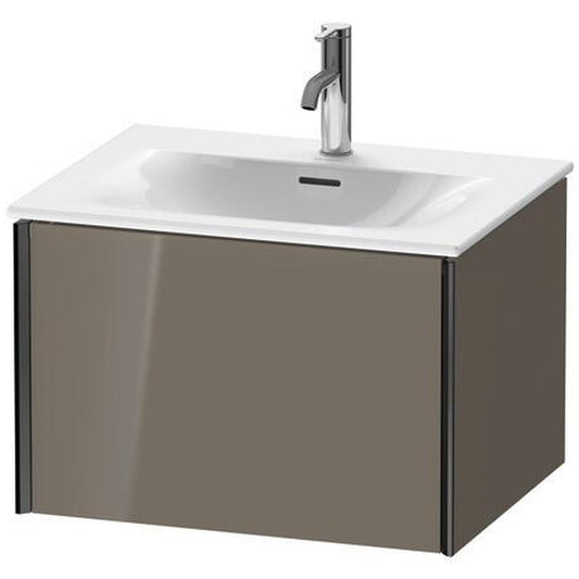Duravit Xviu 24" x 16" x 19" One Drawer Wall-Mount Vanity Unit, Flannel Grey High Gloss Lacquer (XV40320B289)