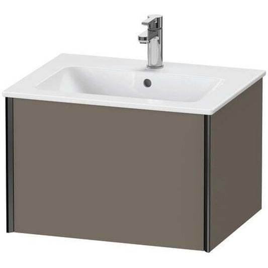Duravit Xviu 24" x 16" x 19" One Drawer Wall-Mount Vanity Unit, Flannel Grey Satin Matt Lacquer (XV40250B290)