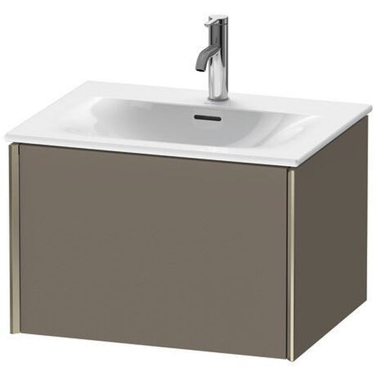 Duravit Xviu 24" x 16" x 19" One Drawer Wall-Mount Vanity Unit, Flannel Grey Satin Matt Lacquer (XV40320B190)