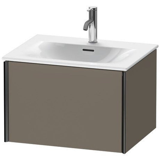 Duravit Xviu 24" x 16" x 19" One Drawer Wall-Mount Vanity Unit, Flannel Grey Satin Matt Lacquer (XV40320B290)