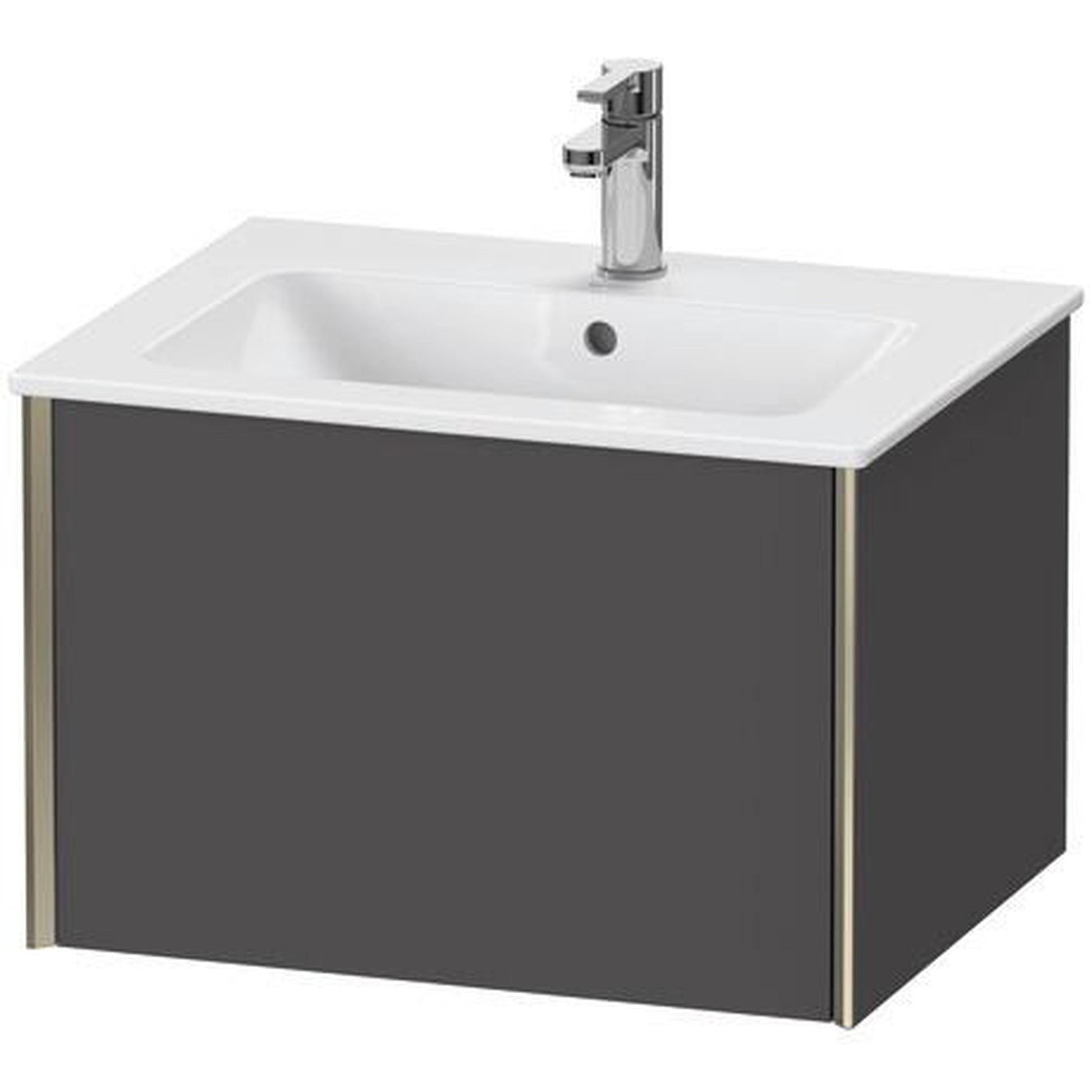Duravit Xviu 24" x 16" x 19" One Drawer Wall-Mount Vanity Unit, Graphite Matt (XV40250B149)