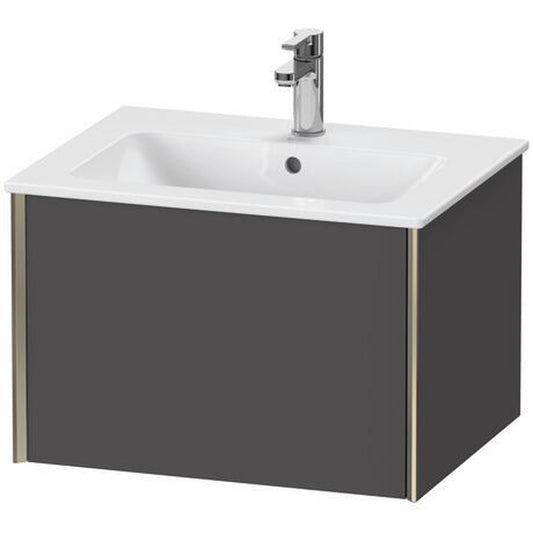 Duravit Xviu 24" x 16" x 19" One Drawer Wall-Mount Vanity Unit, Graphite Matt (XV40250B149)
