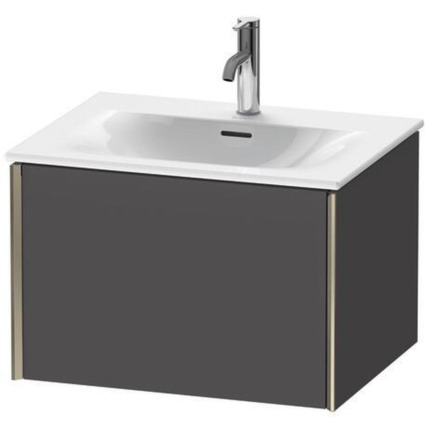 Duravit Xviu 24" x 16" x 19" One Drawer Wall-Mount Vanity Unit, Graphite Matt (XV40320B149)