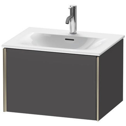 Duravit Xviu 24" x 16" x 19" One Drawer Wall-Mount Vanity Unit, Graphite Matt (XV40320B149)