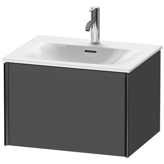 Duravit Xviu 24" x 16" x 19" One Drawer Wall-Mount Vanity Unit, Graphite Matt (XV40320B249)