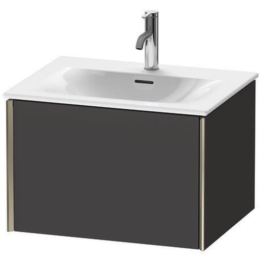 Duravit Xviu 24" x 16" x 19" One Drawer Wall-Mount Vanity Unit, Graphite Super Matt (XV40320B180)