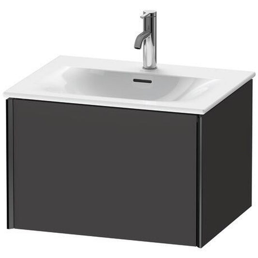 Duravit Xviu 24" x 16" x 19" One Drawer Wall-Mount Vanity Unit, Graphite Super Matt (XV40320B280)