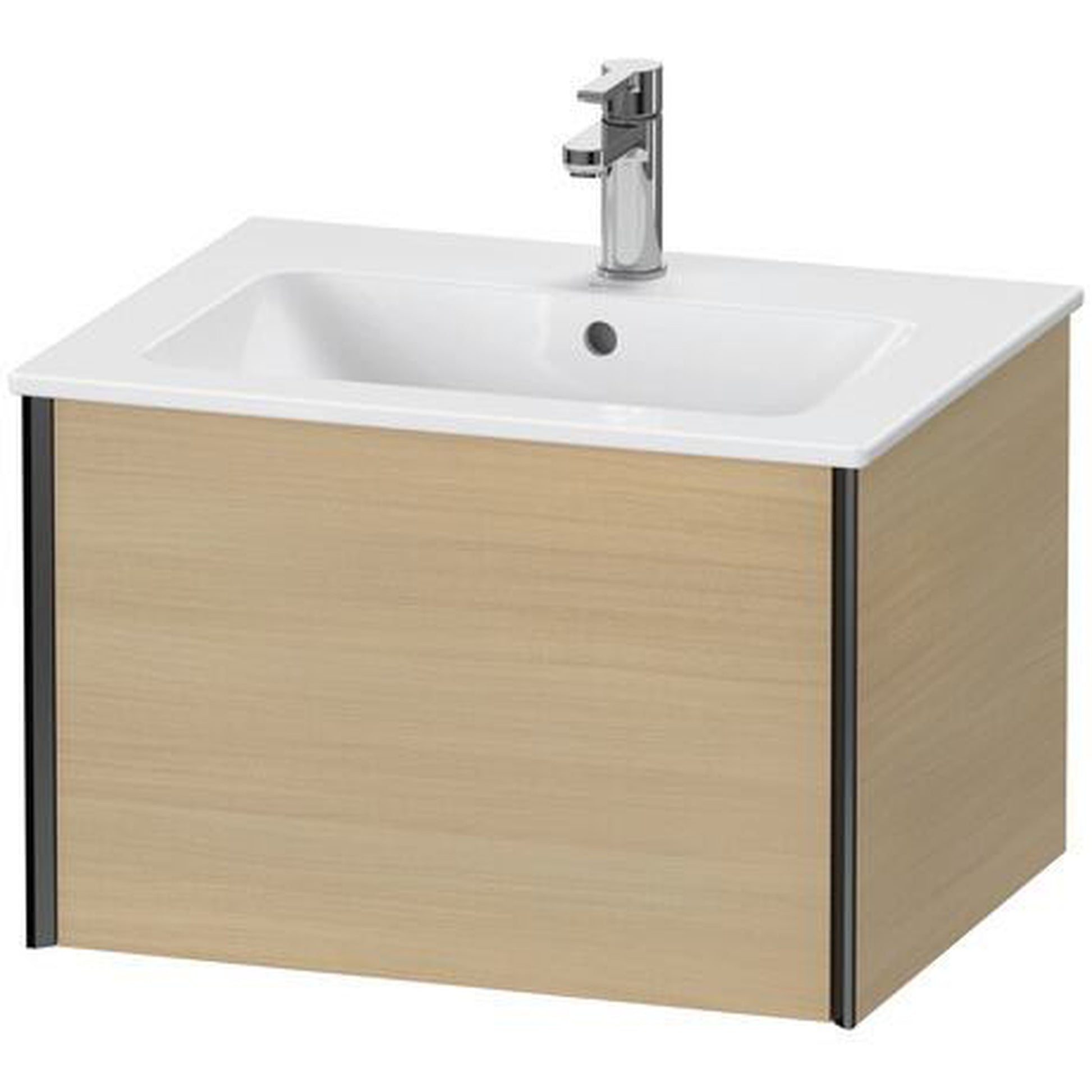 Duravit Xviu 24" x 16" x 19" One Drawer Wall-Mount Vanity Unit, Mediterreanean Oak Real Wood Veneer (XV40250B271)