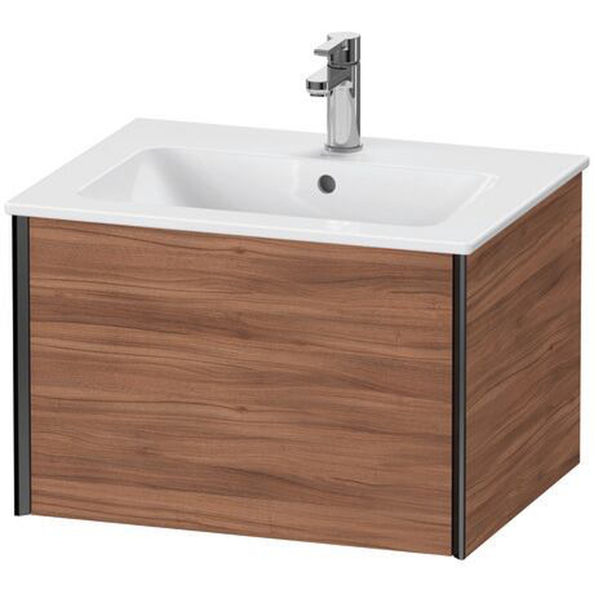Duravit Xviu 24" x 16" x 19" One Drawer Wall-Mount Vanity Unit, Natural Walnut (XV40250B279)
