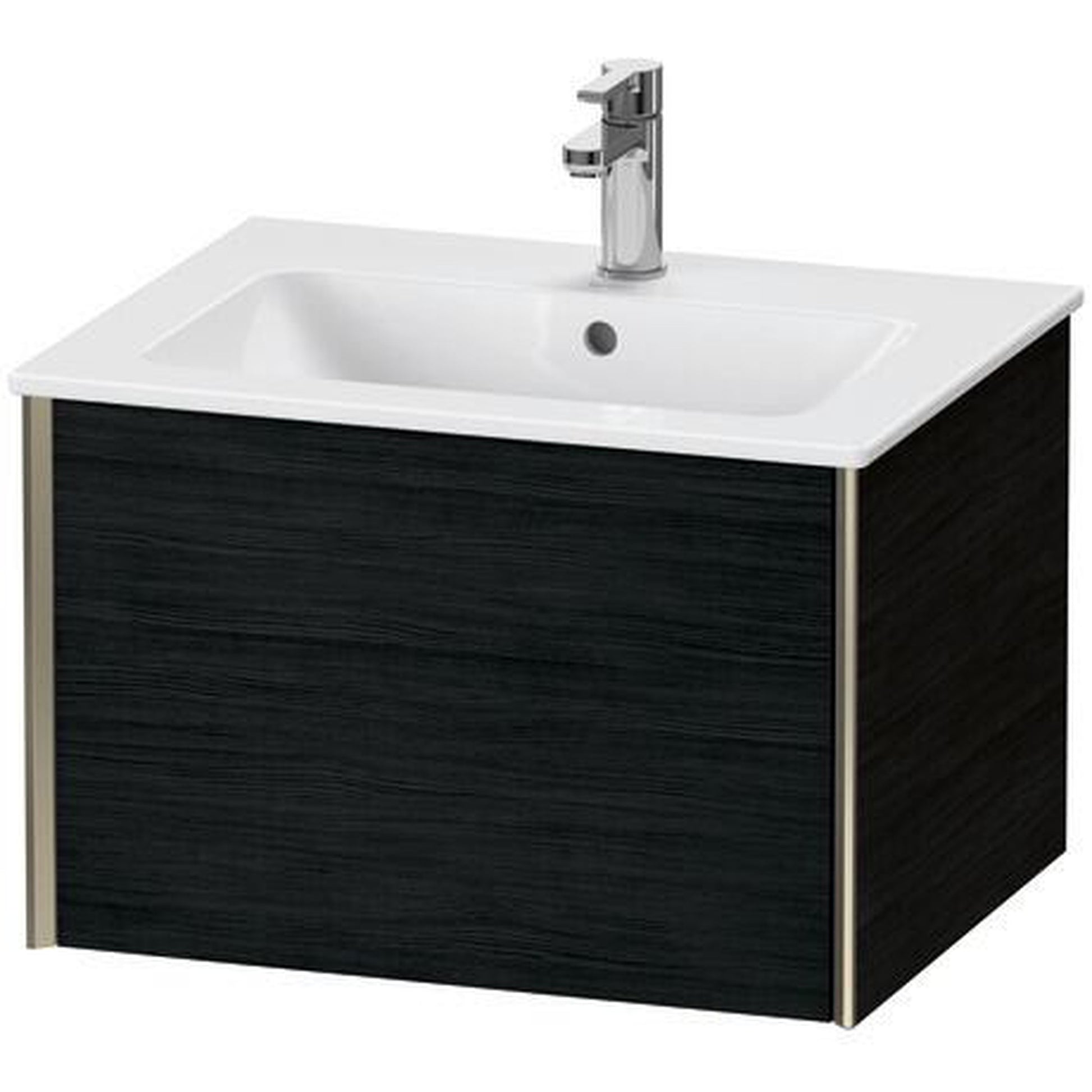 Duravit Xviu 24" x 16" x 19" One Drawer Wall-Mount Vanity Unit, Oak Black (XV40250B116)