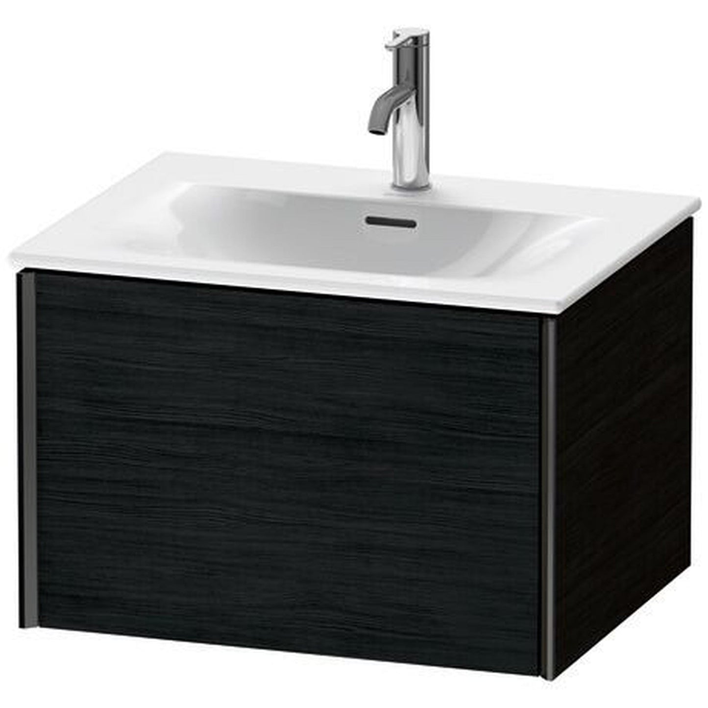 Duravit Xviu 24" x 16" x 19" One Drawer Wall-Mount Vanity Unit, Oak Black (XV40320B216)