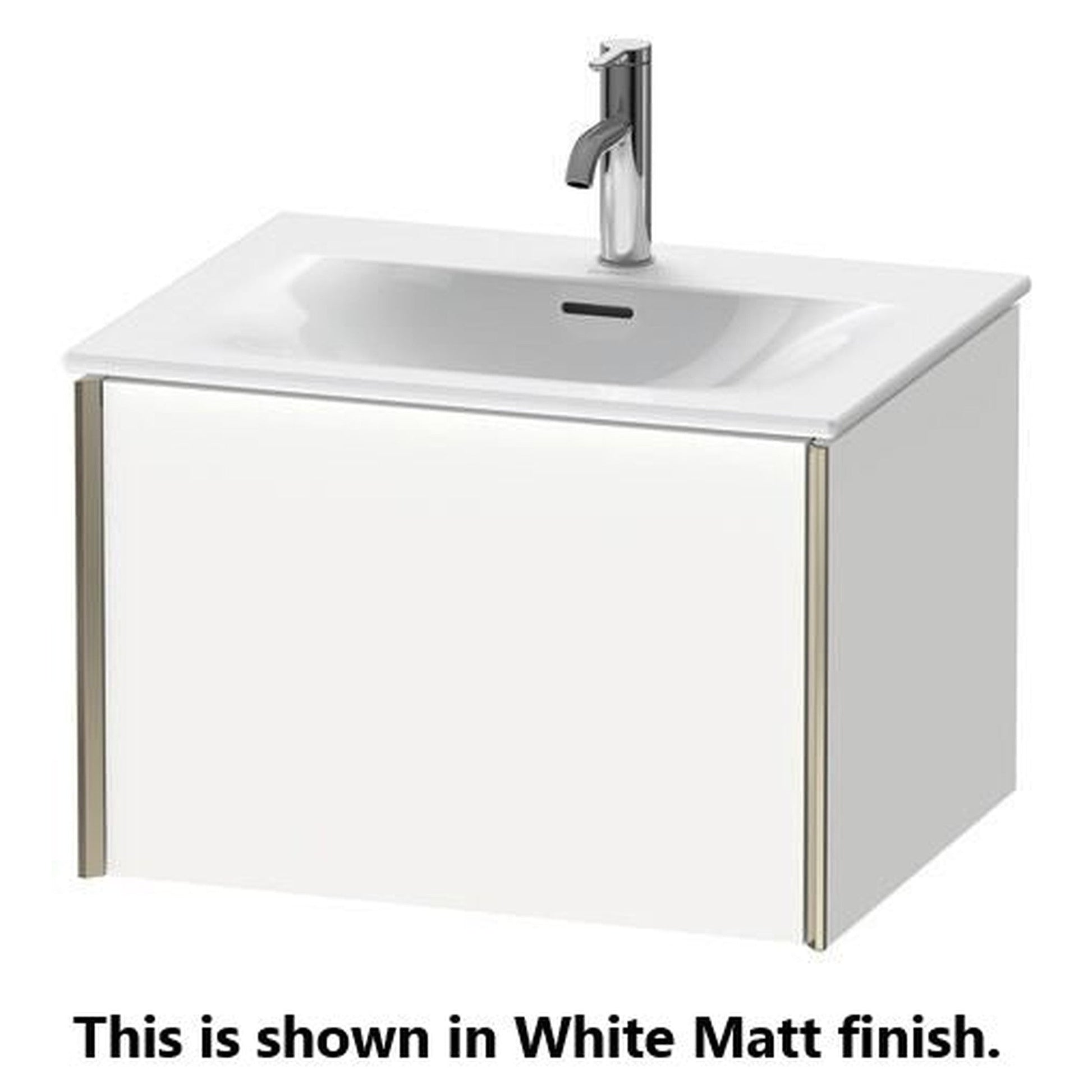Duravit Xviu 24" x 16" x 19" One Drawer Wall-Mount Vanity Unit, Stone Blue High Gloss Lacquer (XV40320B147)