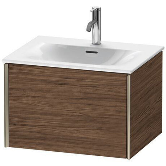 Duravit Xviu 24" x 16" x 19" One Drawer Wall-Mount Vanity Unit, Walnut Dark (XV40320B121)