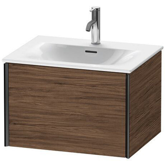 Duravit Xviu 24" x 16" x 19" One Drawer Wall-Mount Vanity Unit, Walnut Dark (XV40320B221)