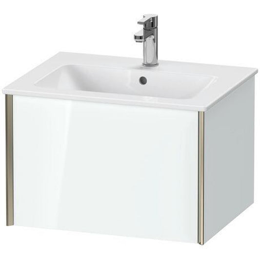 Duravit Xviu 24" x 16" x 19" One Drawer Wall-Mount Vanity Unit, White High Gloss Lacquer (XV40250B185)