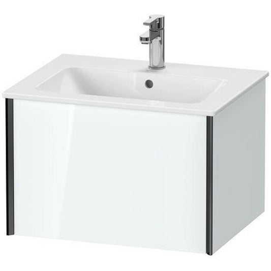 Duravit Xviu 24" x 16" x 19" One Drawer Wall-Mount Vanity Unit, White High Gloss Lacquer (XV40250B285)