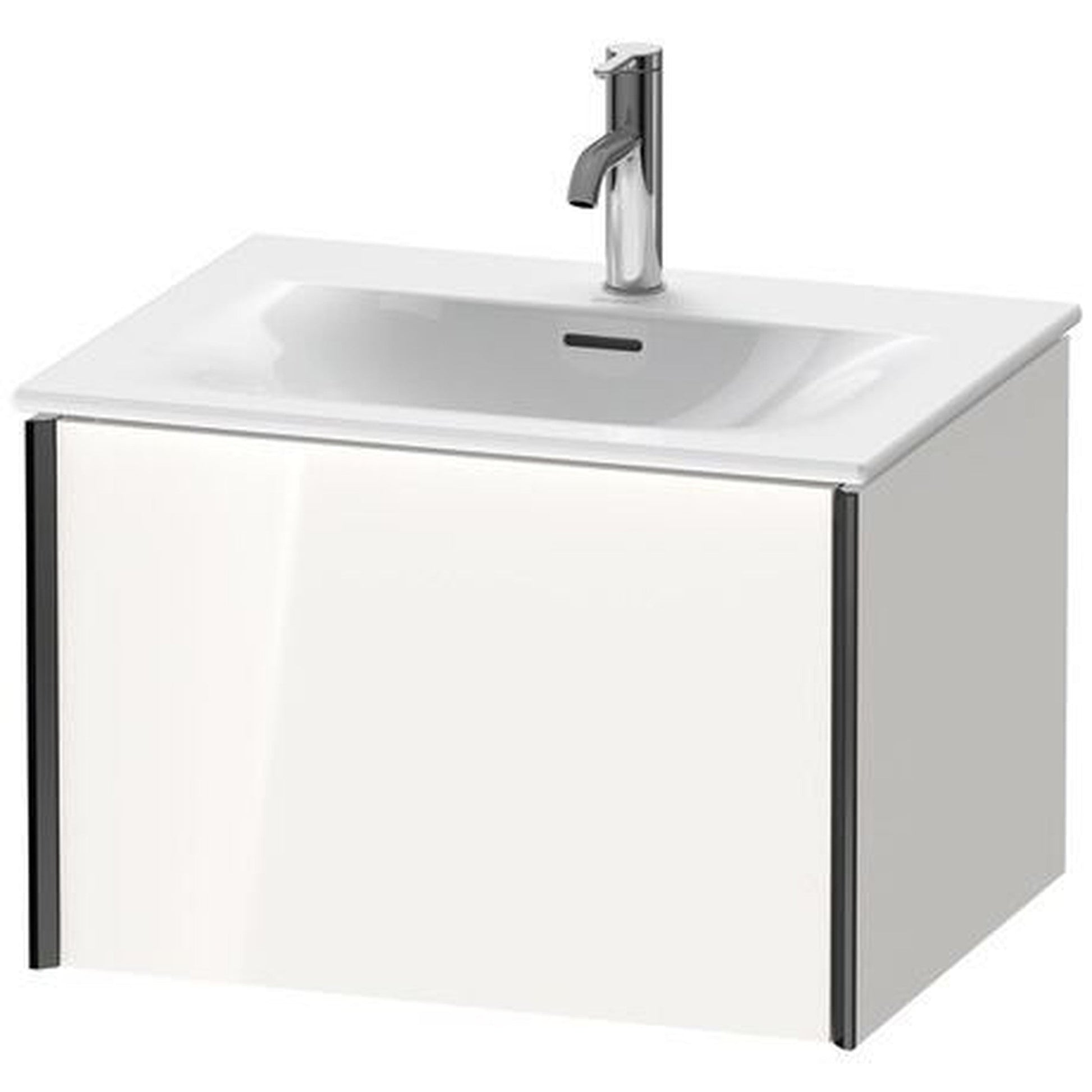 Duravit Xviu 24" x 16" x 19" One Drawer Wall-Mount Vanity Unit, White High Gloss Lacquer (XV40320B285)