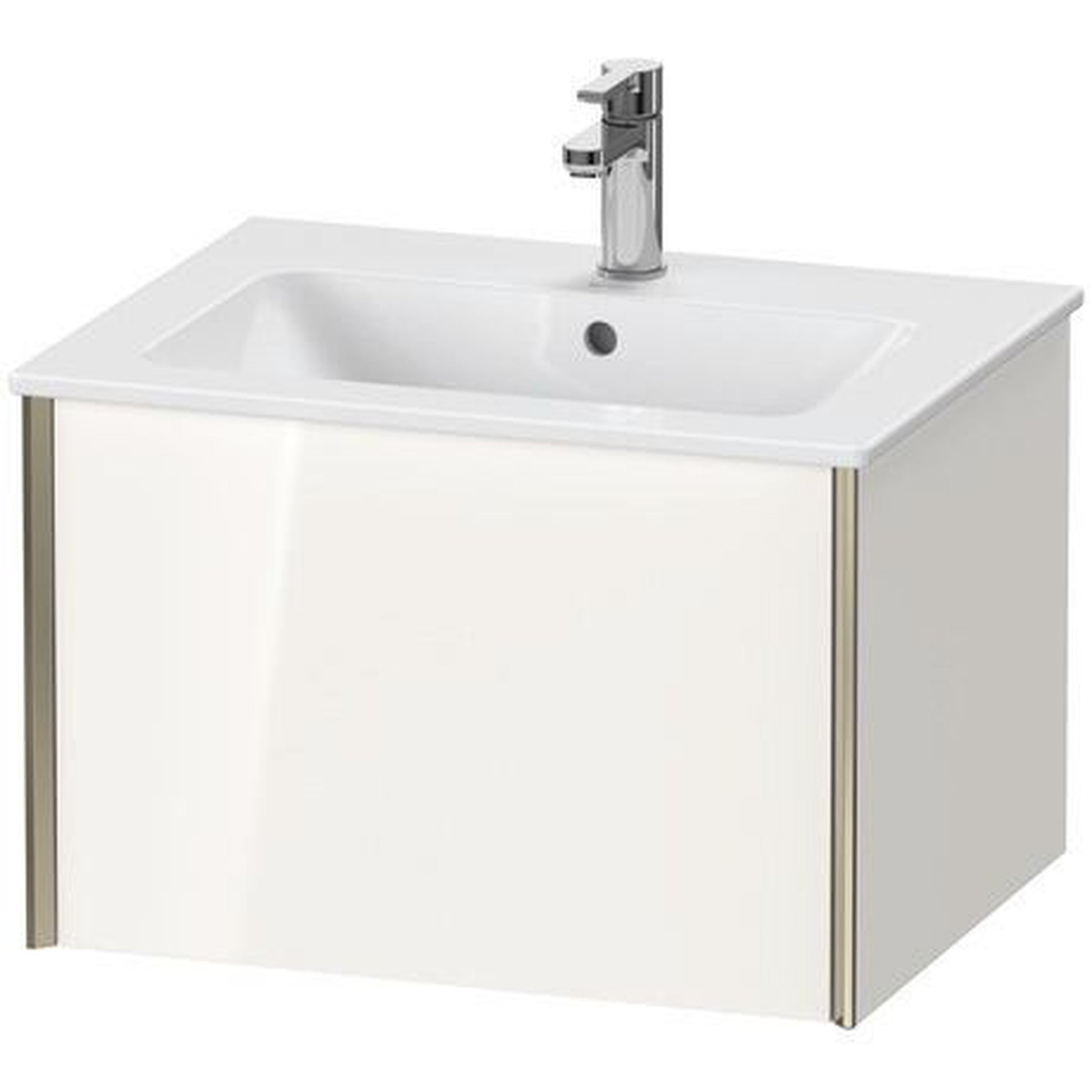 Duravit Xviu 24" x 16" x 19" One Drawer Wall-Mount Vanity Unit, White High Gloss (XV40250B122)