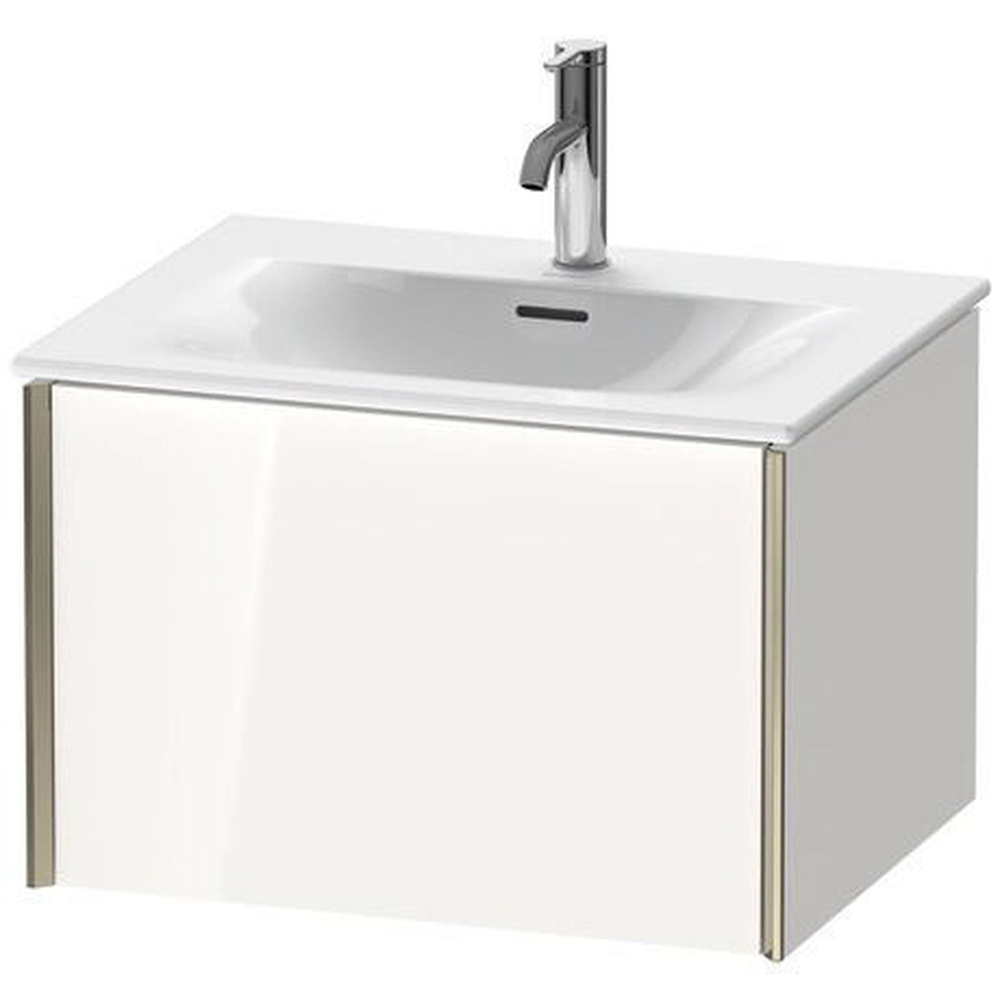 Duravit Xviu 24" x 16" x 19" One Drawer Wall-Mount Vanity Unit, White High Gloss (XV40320B122)