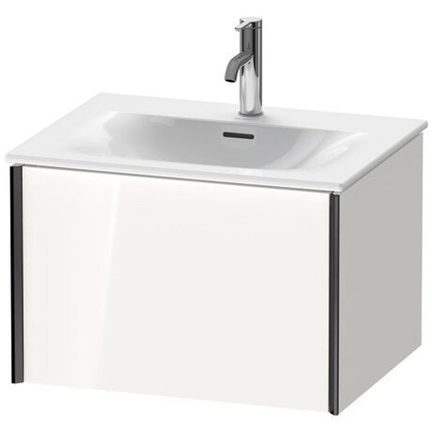 Duravit Xviu 24" x 16" x 19" One Drawer Wall-Mount Vanity Unit, White High Gloss (XV40320B222)