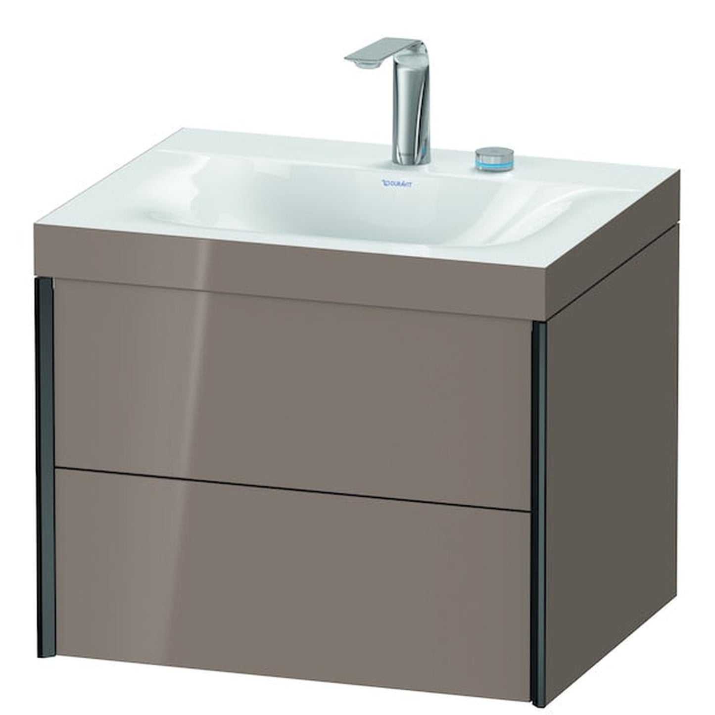 Duravit Xviu 24" x 20" x 19" Two Drawer C-Bonded Wall-Mount Vanity Kit With Two Tap Holes, Cappuccino (XV4614EB286C)
