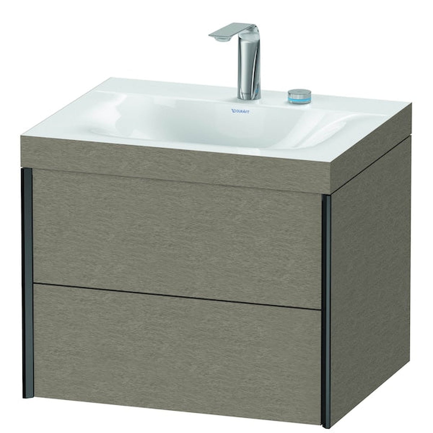 Duravit Xviu 24" x 20" x 19" Two Drawer C-Bonded Wall-Mount Vanity Kit With Two Tap Holes, Cashmere Oak (XV4614EB211C)