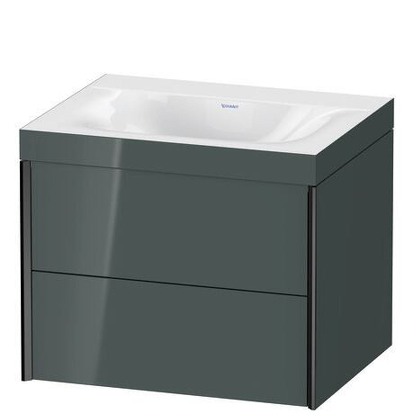 Duravit Xviu 24" x 20" x 19" Two Drawer C-Bonded Wall-Mount Vanity Kit Without Tap Hole, Dolomite Gray (XV4614NB238C)