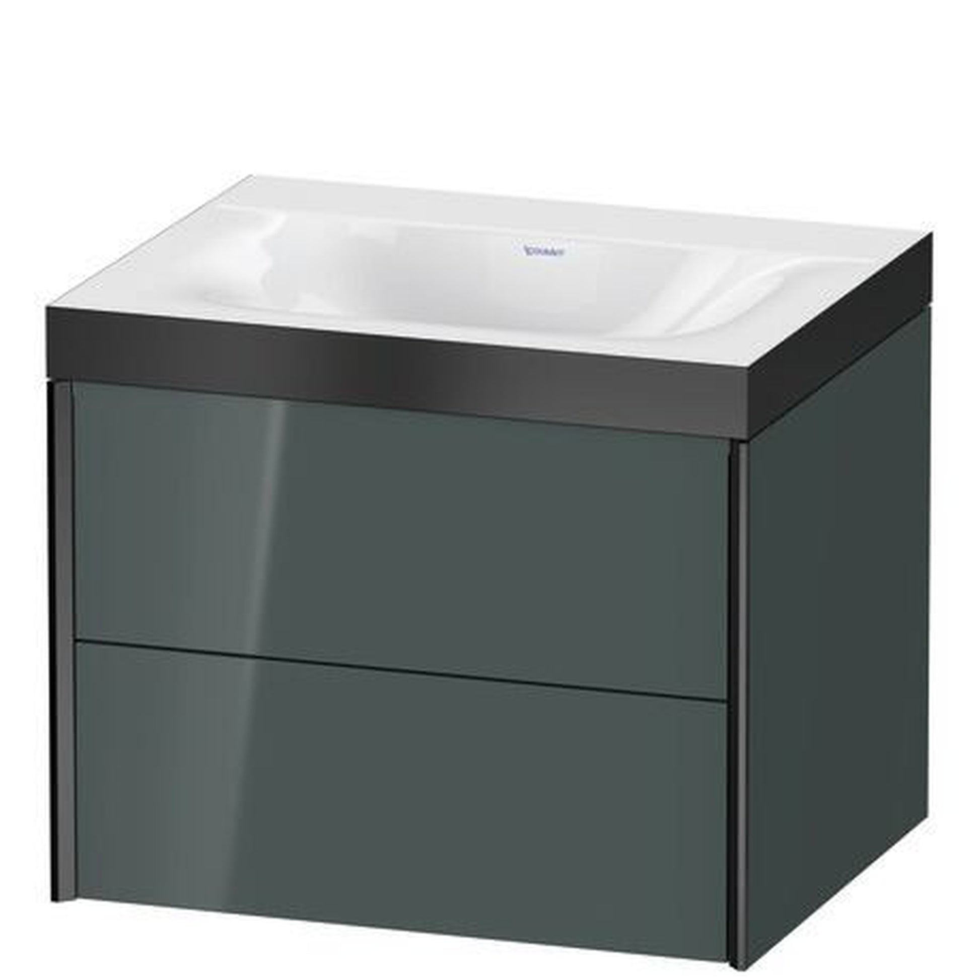Duravit Xviu 24" x 20" x 19" Two Drawer C-Bonded Wall-Mount Vanity Kit Without Tap Hole, Dolomite Gray (XV4614NB238P)