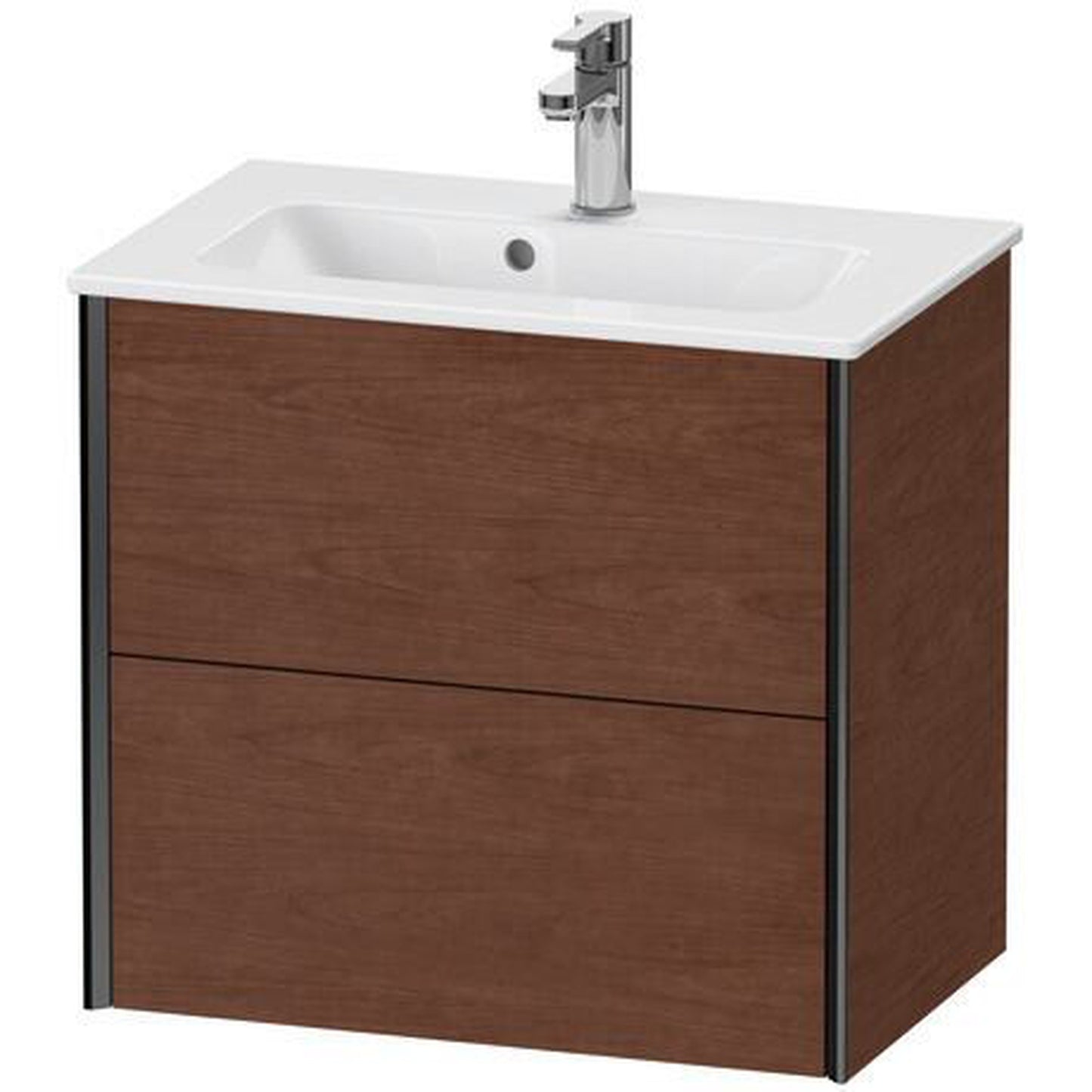 Duravit Xviu 24" x 22" x 15" Two Drawer Wall-Mount Vanity Unit, American Walnut (XV41780B213)