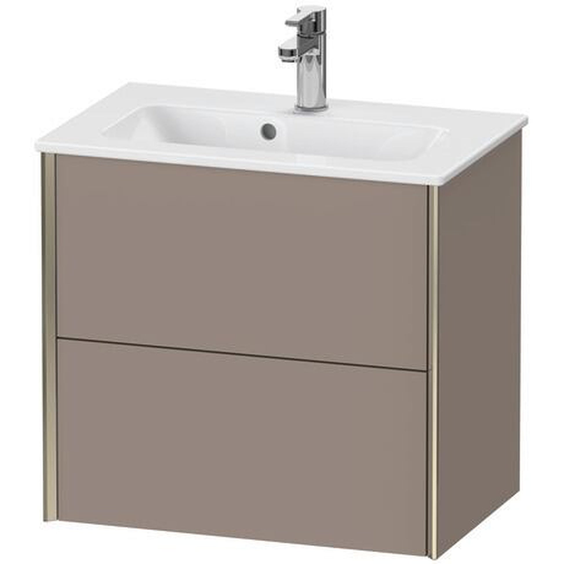 Duravit Xviu 24" x 22" x 15" Two Drawer Wall-Mount Vanity Unit, Basalt Matt (XV41780B143)