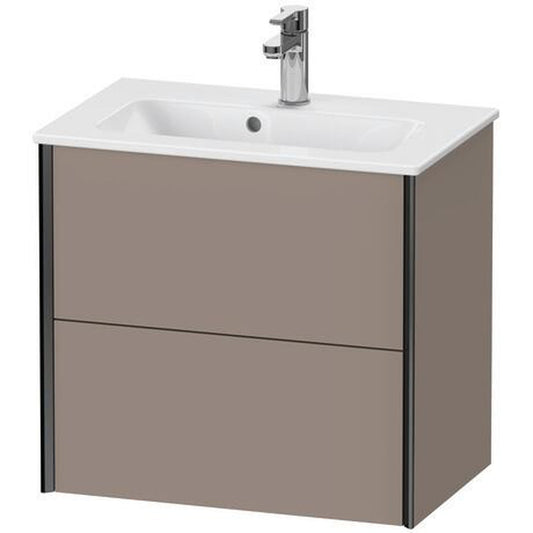 Duravit Xviu 24" x 22" x 15" Two Drawer Wall-Mount Vanity Unit, Basalt Matt (XV41780B243)