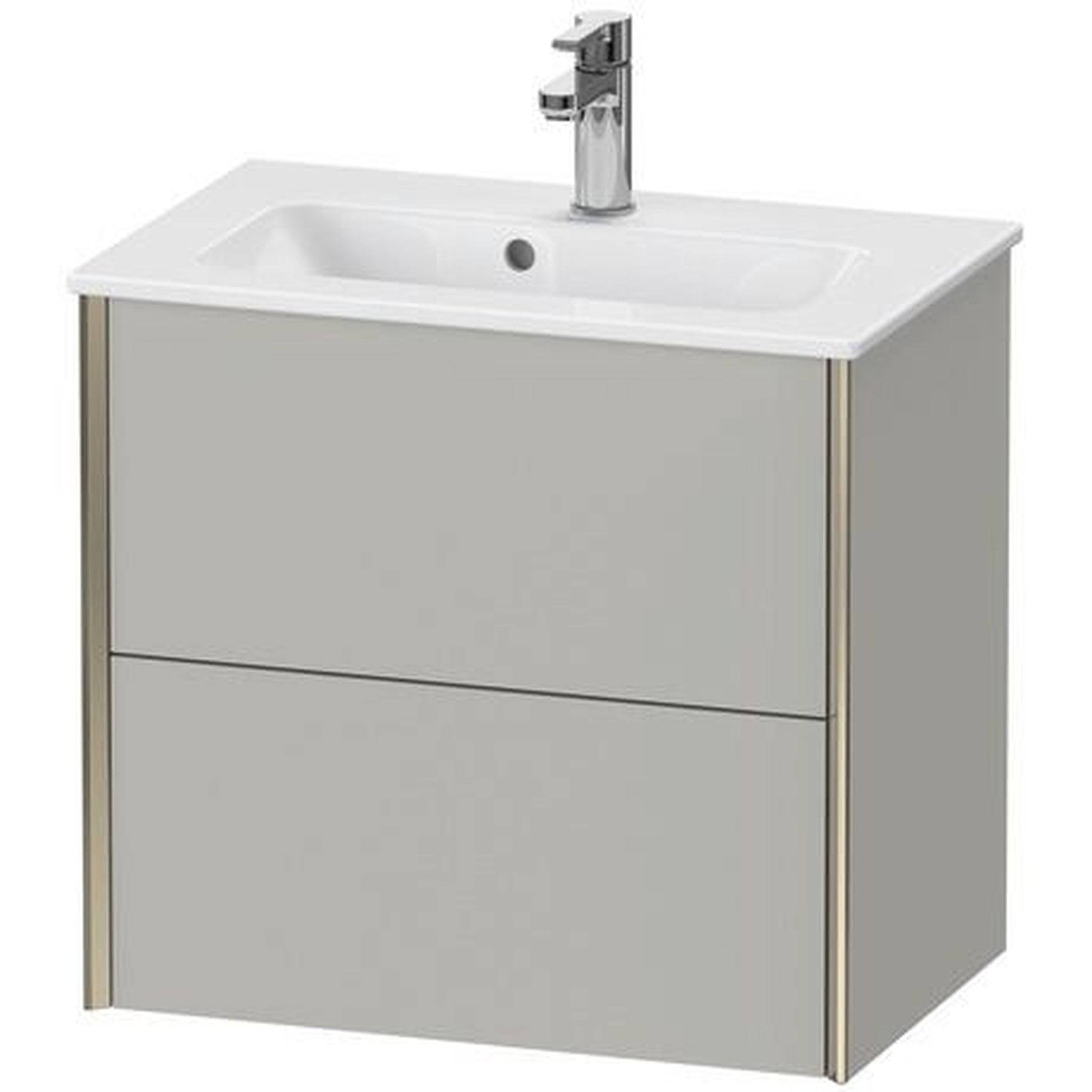 Duravit Xviu 24" x 22" x 15" Two Drawer Wall-Mount Vanity Unit, Concrete Grey Matt (XV41780B107)