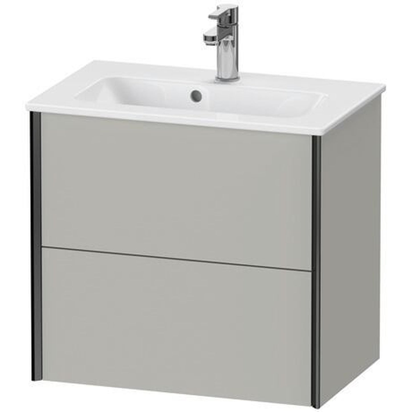 Duravit Xviu 24" x 22" x 15" Two Drawer Wall-Mount Vanity Unit, Concrete Grey Matt (XV41780B207)