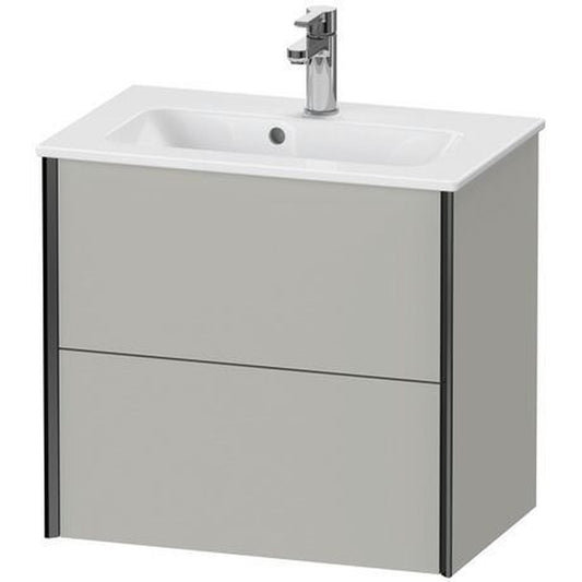 Duravit Xviu 24" x 22" x 15" Two Drawer Wall-Mount Vanity Unit, Concrete Grey Matt (XV41780B207)