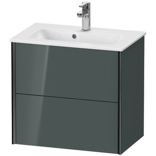 Duravit Xviu 24" x 22" x 15" Two Drawer Wall-Mount Vanity Unit, Dolomiti Grey High Gloss Lacquer (XV41780B238)