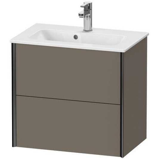 Duravit Xviu 24" x 22" x 15" Two Drawer Wall-Mount Vanity Unit, Flannel Grey Satin Matt Lacquer (XV41780B290)