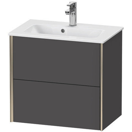 Duravit Xviu 24" x 22" x 15" Two Drawer Wall-Mount Vanity Unit, Graphite Matt (XV41780B149)