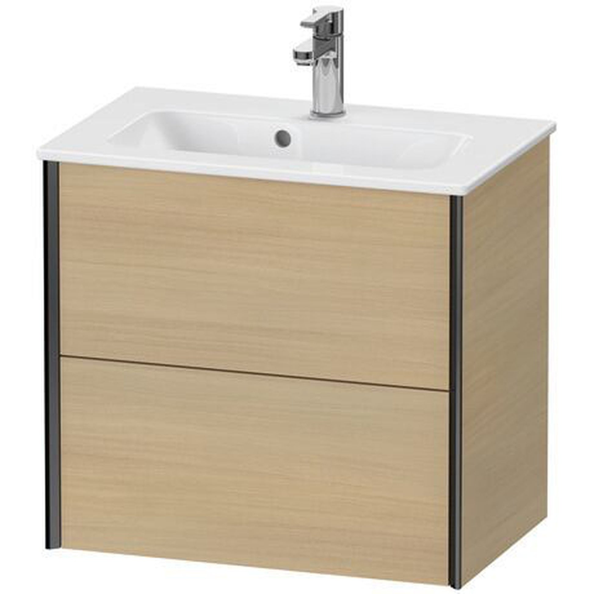 Duravit Xviu 24" x 22" x 15" Two Drawer Wall-Mount Vanity Unit, Mediterreanean Oak Real Wood Veneer (XV41780B271)