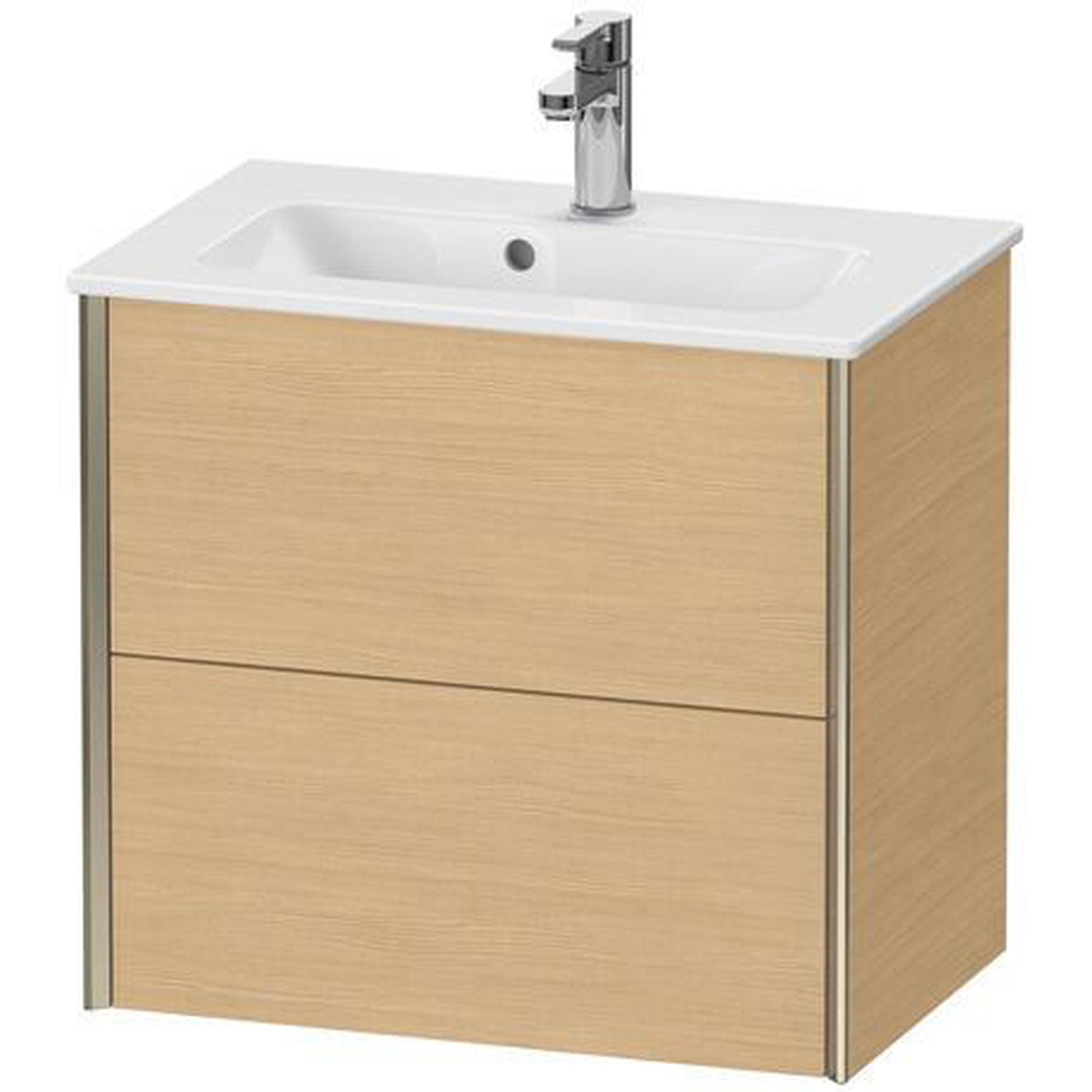 Duravit Xviu 24" x 22" x 15" Two Drawer Wall-Mount Vanity Unit, Natural Oak (XV41780B130)