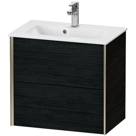 Duravit Xviu 24" x 22" x 15" Two Drawer Wall-Mount Vanity Unit, Oak Black (XV41780B116)