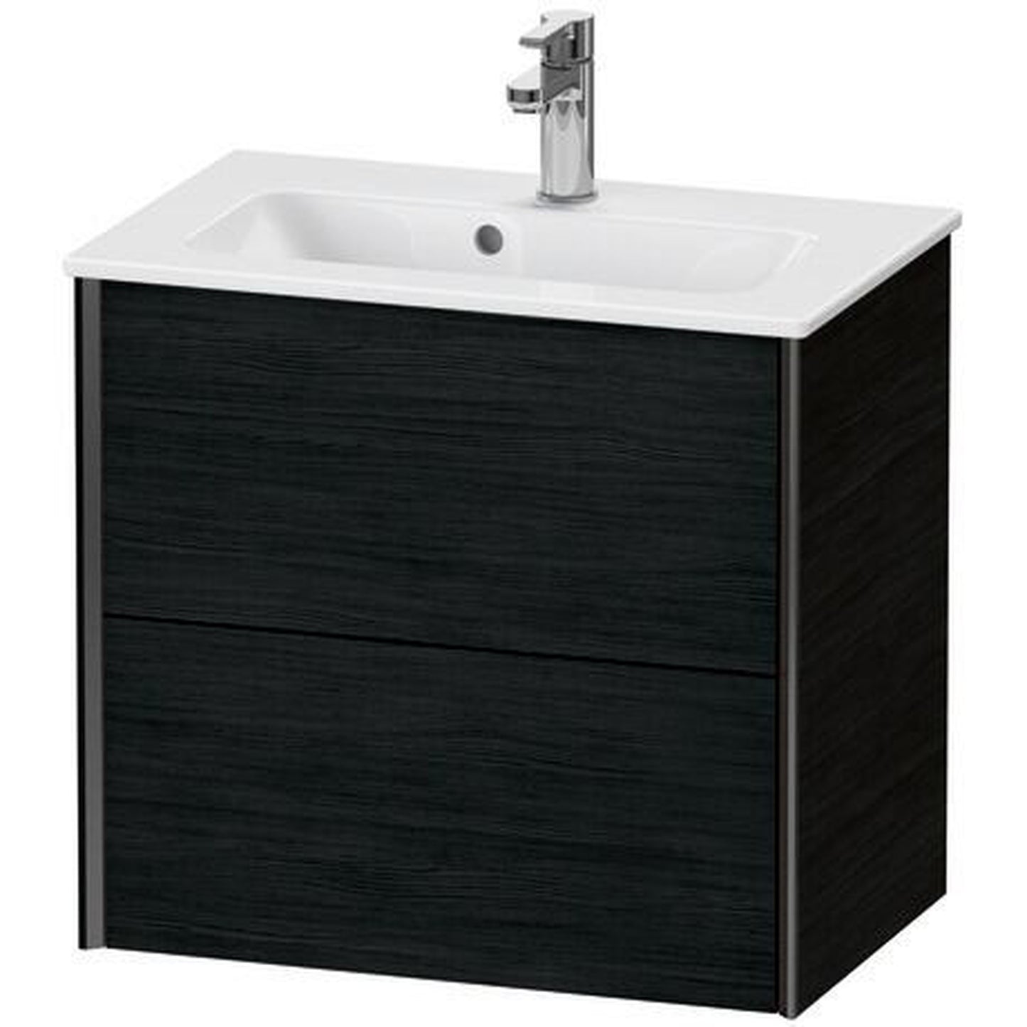 Duravit Xviu 24" x 22" x 15" Two Drawer Wall-Mount Vanity Unit, Oak Black (XV41780B216)