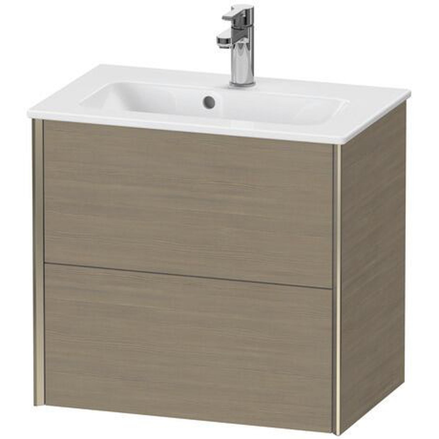 Duravit Xviu 24" x 22" x 15" Two Drawer Wall-Mount Vanity Unit, Oak Terra (XV41780B135)