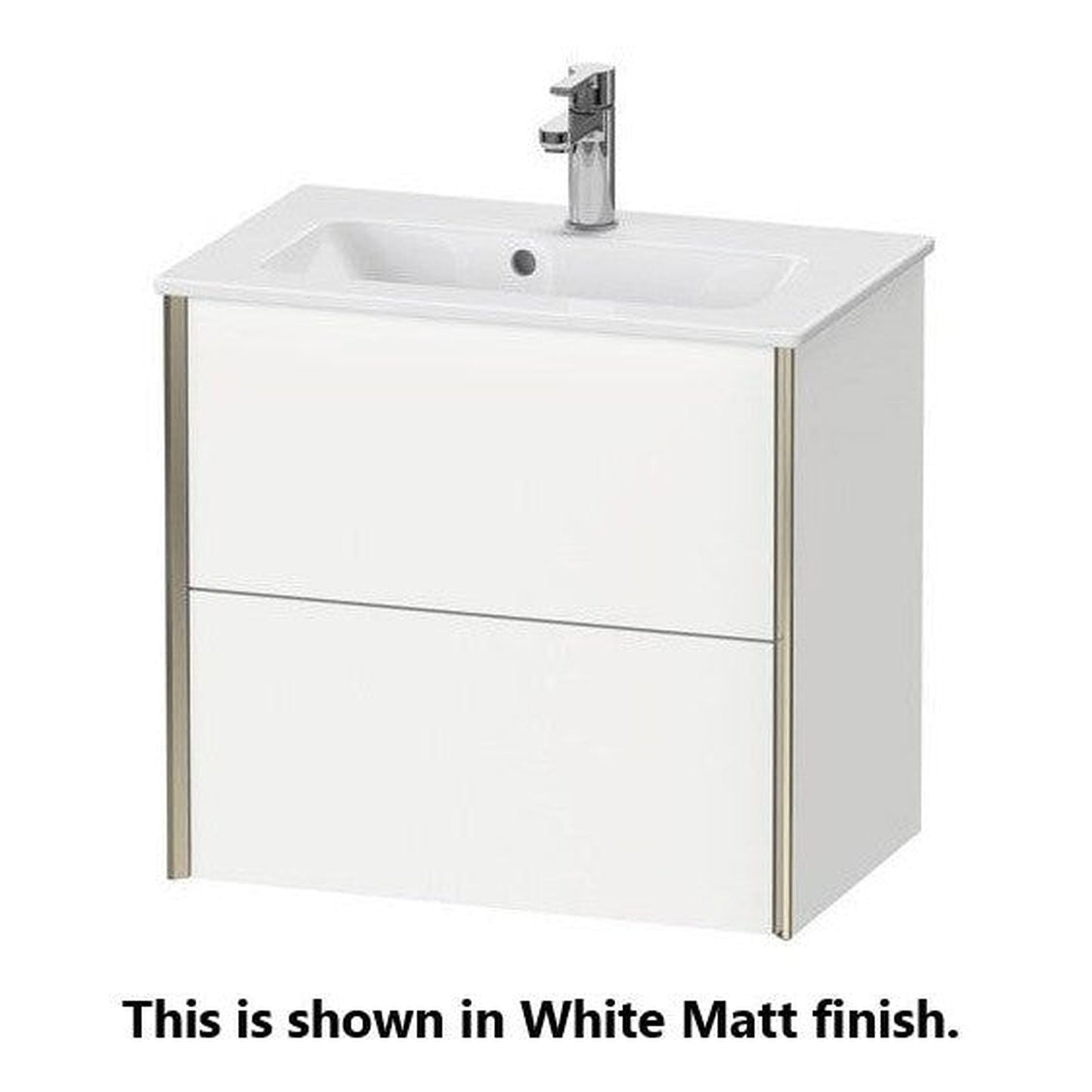 Duravit Xviu 24" x 22" x 15" Two Drawer Wall-Mount Vanity Unit, Stone Blue High Gloss Lacquer (XV41780B247)