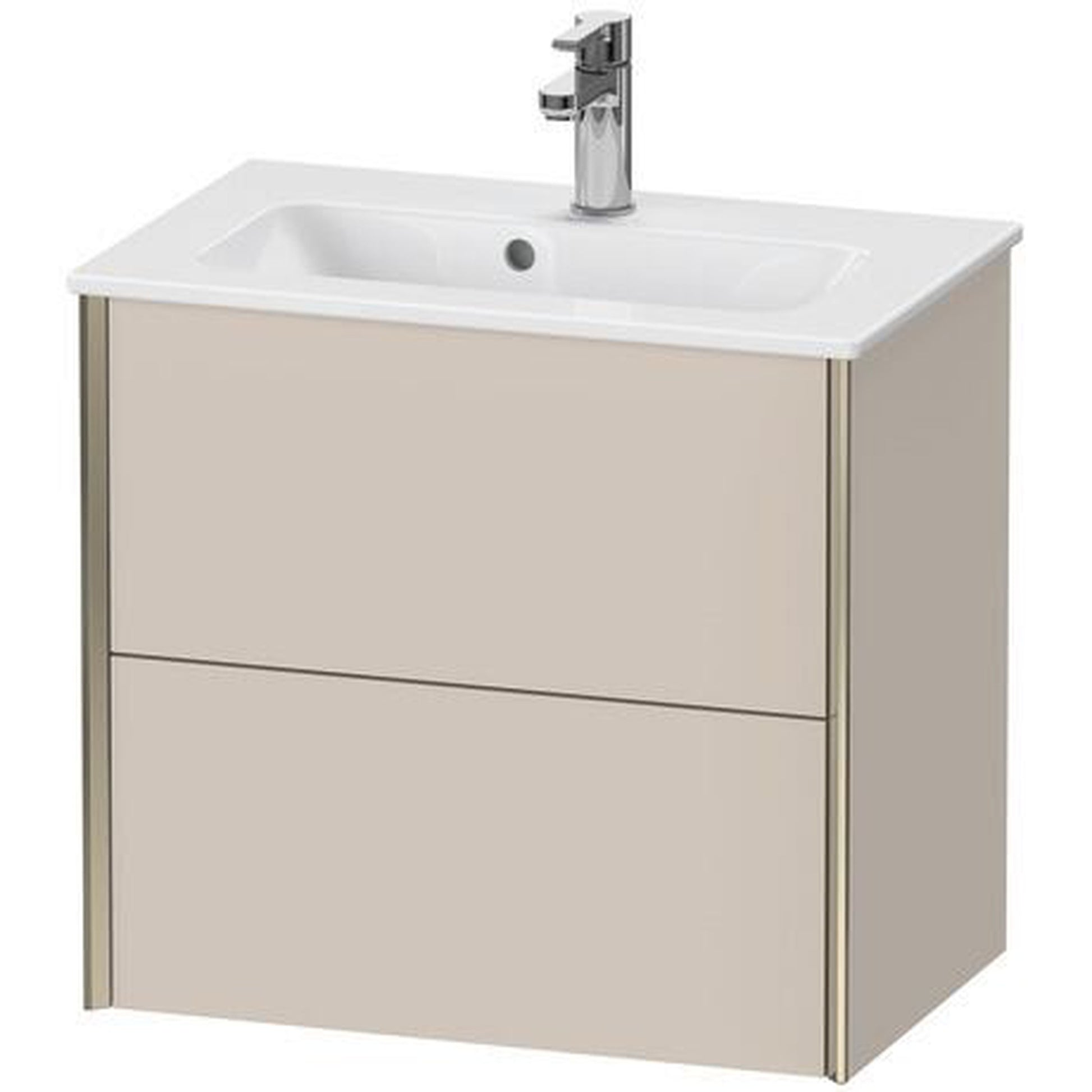 Duravit Xviu 24" x 22" x 15" Two Drawer Wall-Mount Vanity Unit, Taupe Matt (XV41780B191)